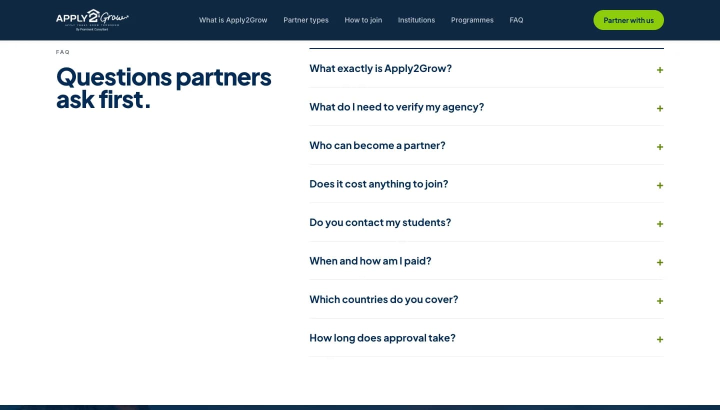 Frequently asked questions from prospective partners