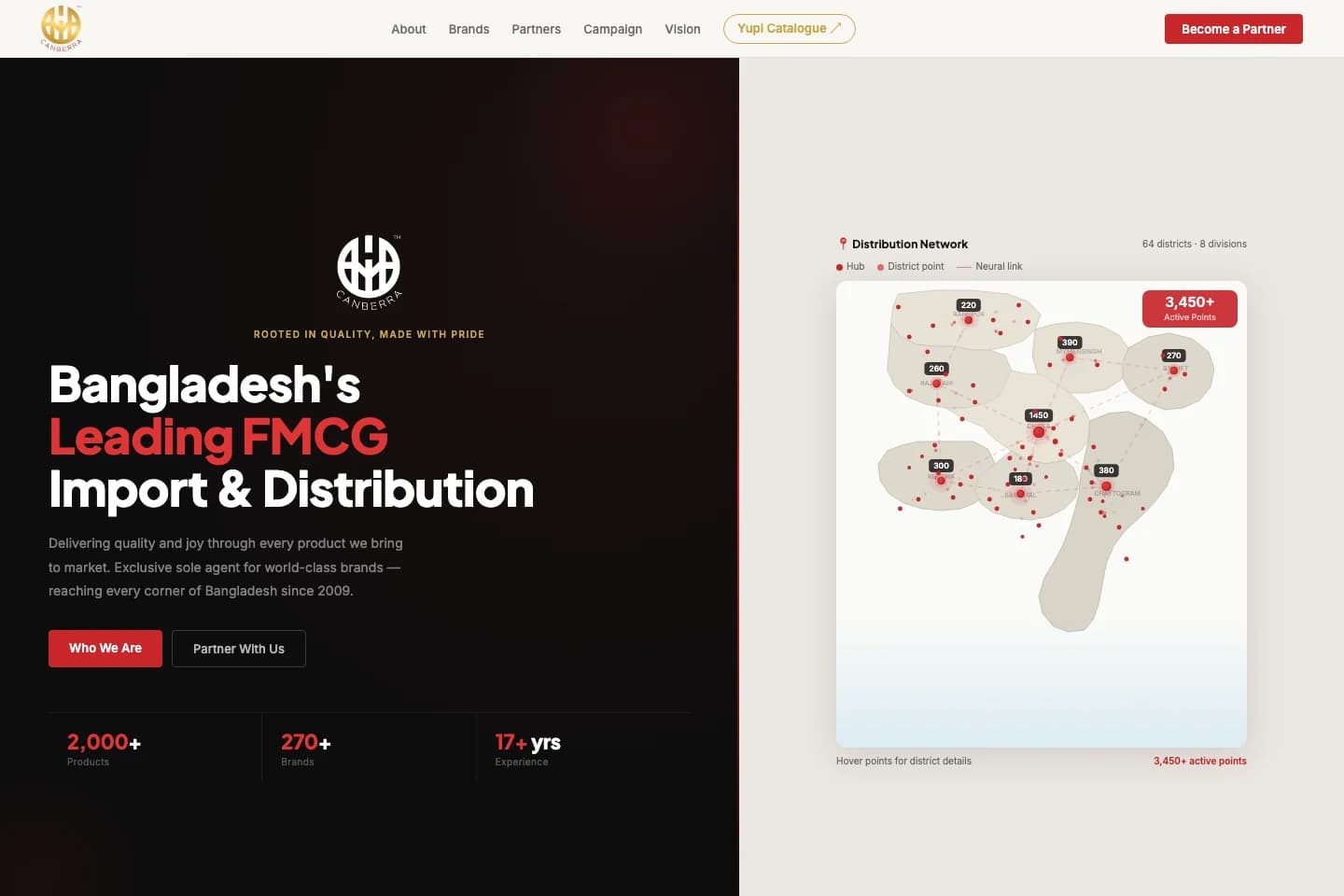 Canberra Limited corporate website homepage