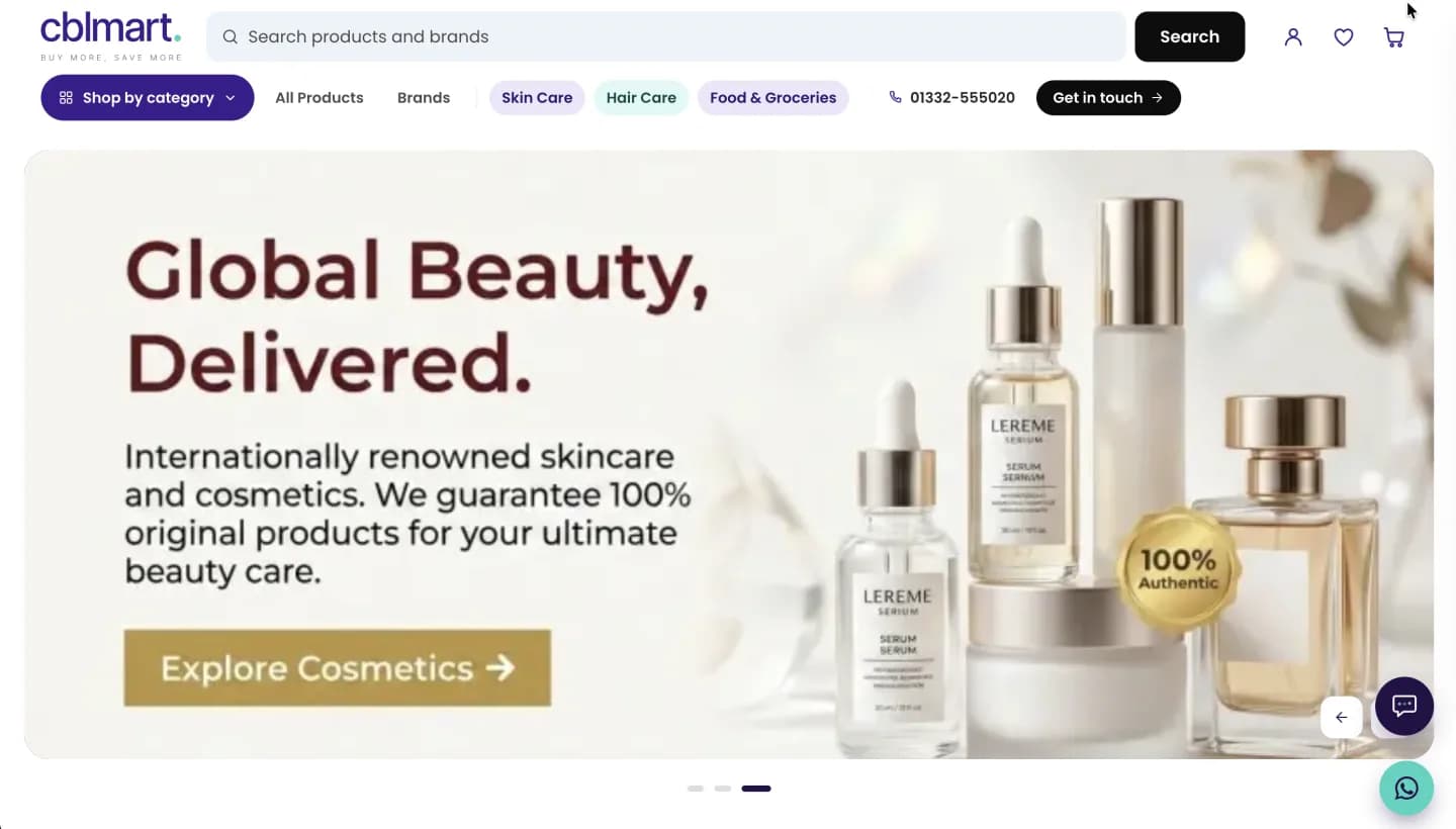CBL Mart imported beauty and grocery storefront