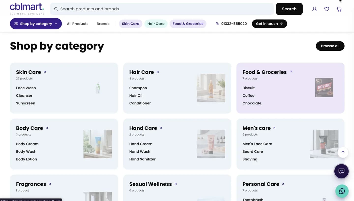 CBL Mart website, screen 11