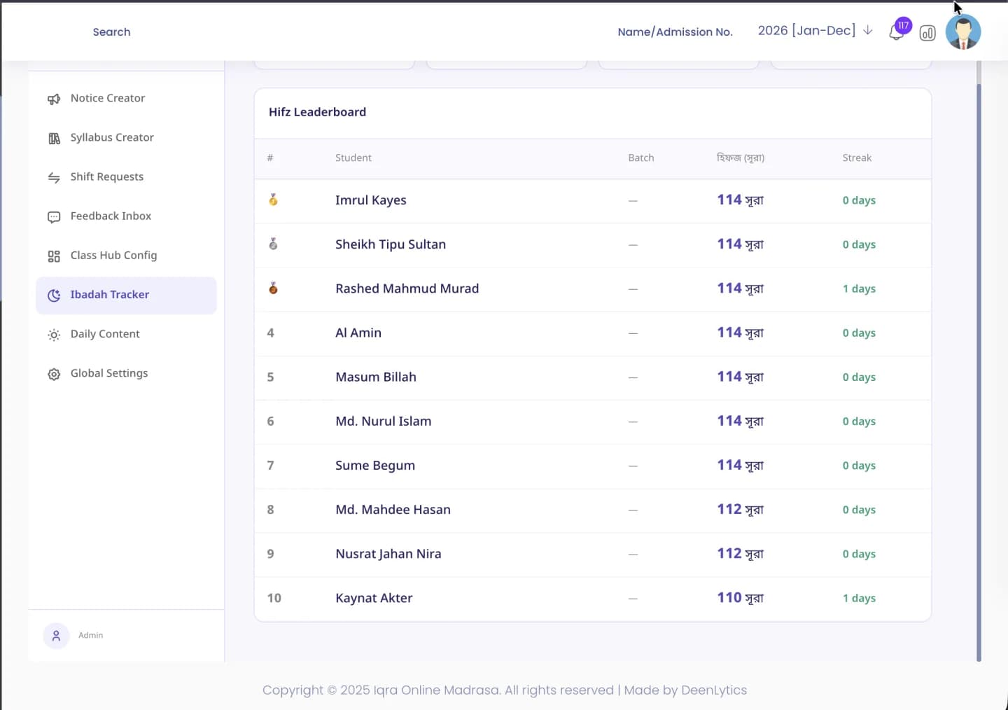 Ed Tech Management admin panel, screen 10