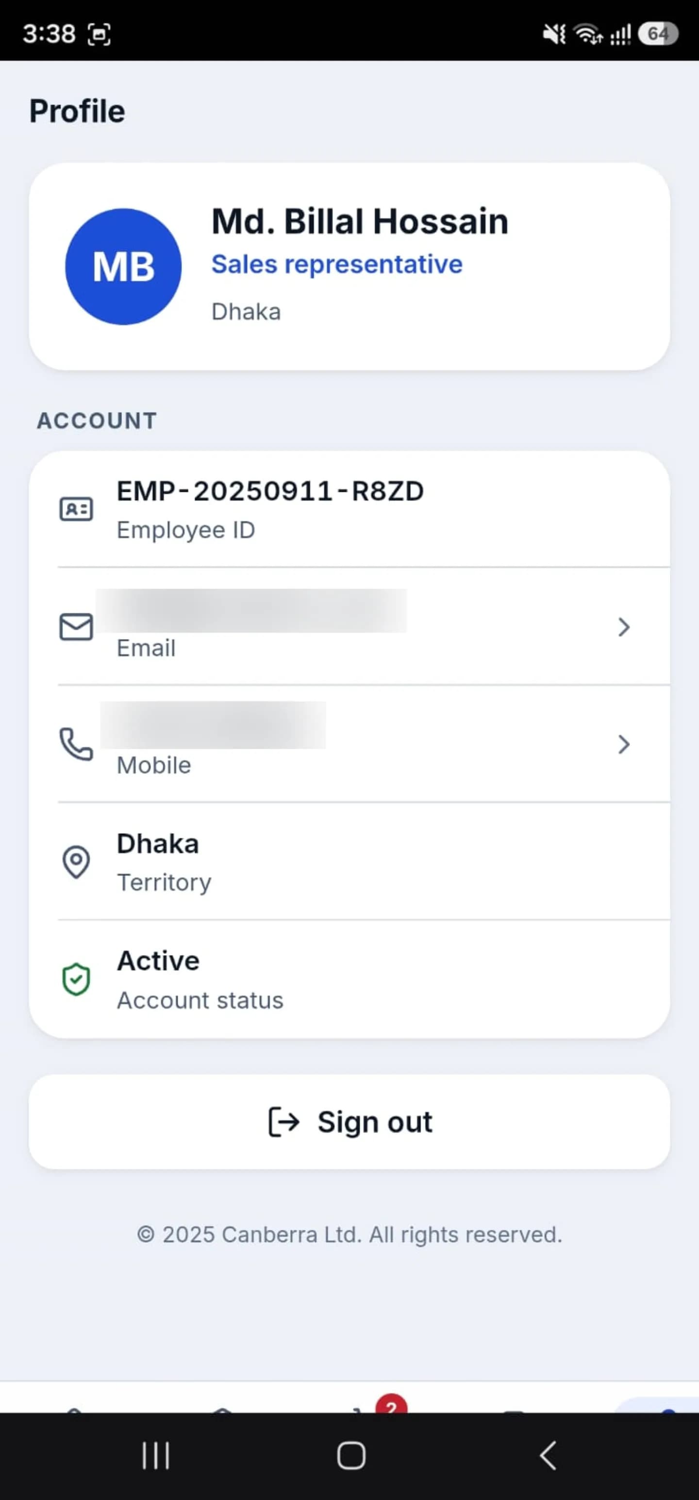 SR Management Android app, screen 10