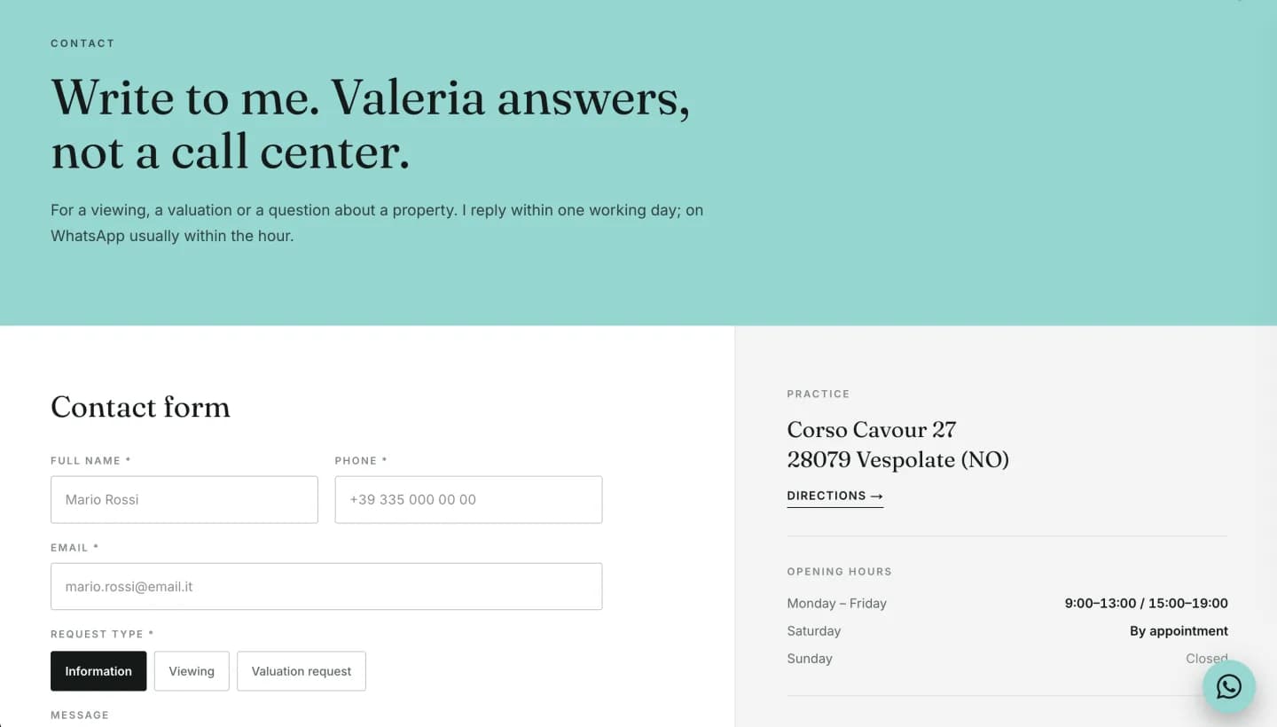 Fifteen Avenue website, screen 6
